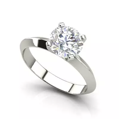 Knife Edge 0.5 Carat VS1/F Round Cut Diamond Engagement Ring White Gold Treated • $1178.10