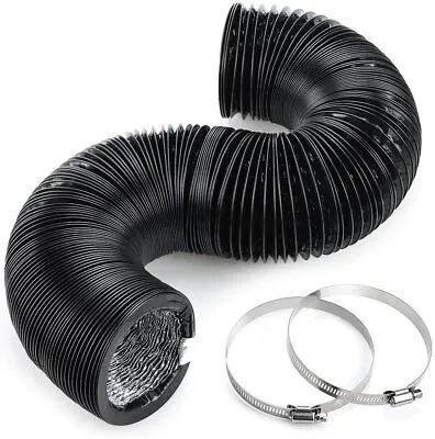 Flexible 6 Inch Air Aluminum Ducting Vent Hose Black Thick Layer Non-Insulated • $6.83