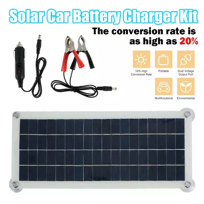 20W Solar Panel Kit Battery Charger Waterproof Portable For Caravan Van Boat RV… • £20.50