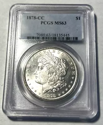 1878 Cc Morgan Silver Dollar MS63 PCGS  Blast White  Beautiful Coin! • $499