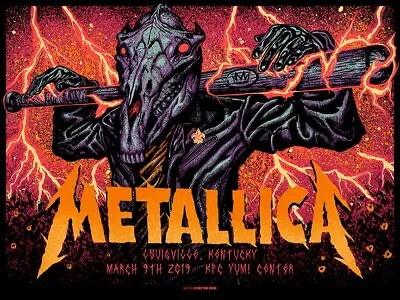 Metallica Poster 3/9/19 Louisville KY Signed & Numbered #/50 A/E Orange Variant • $325