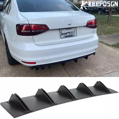 $45.26 • Buy For VW Jetta MK5 MK6 MK7 Rear Lip Bumper Diffuser Shark 5 Fin Spoiler Wing Lip