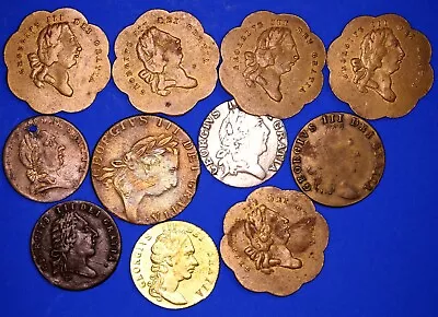 £26.99 • Buy Mixed Collection Of Brass George III Guinea & Half Guinea Gaming Tokens [19764]