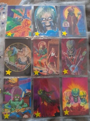 £49.99 • Buy Topps Mars Attacks Cards – Rare Screamin’ Set Of 9 W/Bonus Card  - Mint Vintage 