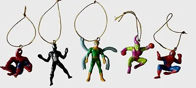 MARVEL Spider-Man Green Goblin Black Suit Mini Ornament 5 Set 2004 Kurt Adler • $13.99