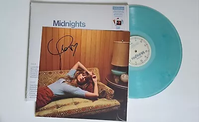 Taylor Swift Midnights Moonstone Blue Vinyl Signed/Autographed • $389.89