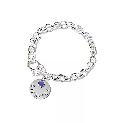 Medical Alert Bracelet Warning SP Medical Disc & Cute Enamel Heart Charm • £5.99