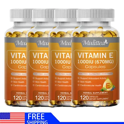 670mg Vitamin E 1000 Iu Capsules - Supports Skin Hair Immune And Eye Health • $13.69