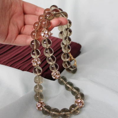 $14.50 • Buy J. Crew Glass Bead Beaded Pave FireBall Necklace--24 