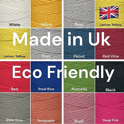 £1.65 • Buy British Premium 4mm Macrame Braided Cotton Cord/ String Craft Lace