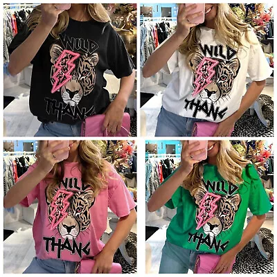 £7.89 • Buy Ladies Wild Thang Graphic Print T-Shirt Women Oversized Short Sleeve Tee Top New
