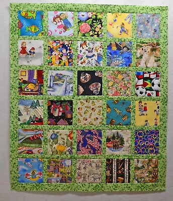 I-SPY Baby Quilt Top #490- Size 35  X 41 - I SPY ISPY LAP QUILT Toddler Quilt • $20