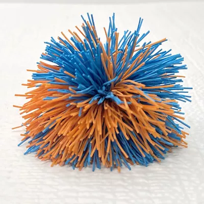 Vintage 90s Mini Koosh Ball Blue Orange 2.5  Small Vintage Retro Kids Toy Rubber • $24.99