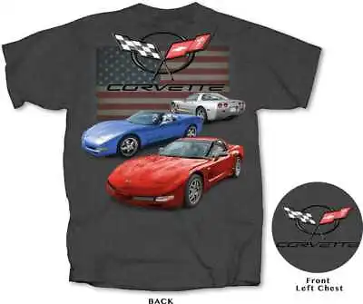 Corvette C5 T-shirt Trio  Dark Heather Silverbluered Vettes M-l 24.99+2x3x • $24.99