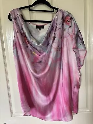 [ WAYNE COOPER ] Womens Soft Floral Kaftan Blouse Top | Size L Or AU 14 • $10