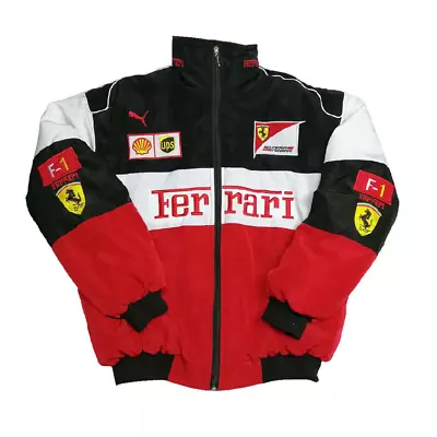 Ferrari Racing Jacket Vintage Style White Nascar Bomber F1 Ferrari Jacket • $55