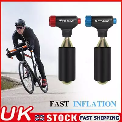 WEST BIKING CO2 MTB Road Bike Tire Inflator Pump Head For Presta Schrader Valve • £12.49