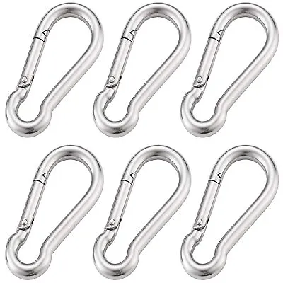 $7.66 • Buy 2.3 Inch Spring Snap Hook 304 Stainless Steel Quick Link Lock Fastner Hook 6 Pcs