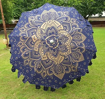 New Decorative Garden Umbrella Big Parasol Mandala Outdoor Large Cotton Umbrella • $245.51