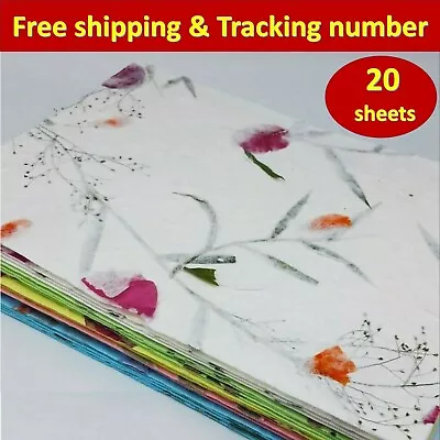 Mulberry Paper Sheet Flower Craft Leaves Flower Thick Assorted Colors Thailand • $21.98