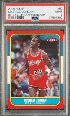 Michael Jordan 2006 Fleer 1986 Retro  Rookie Anniversary Psa 9 Card #57! • $450