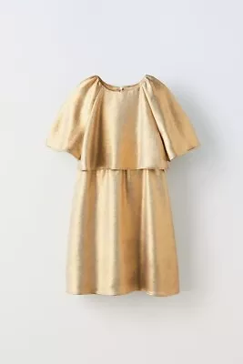 Nwt Zara Shiny Layered Dress Kids 6 Years $46 • $19