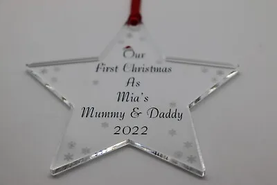 Our/my First Christmas As Personalised Star Bauble Grandparents Parents  Gift • £4