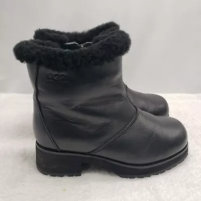 UGG Australia Platform Heel Boots Women's Size 8 Black Shearling Lined SN 5351 • $49.97