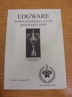 16/08/1997 Edgware Town V Horsham  (slight Marked). Condition: We Aspire To Insp • £3.99