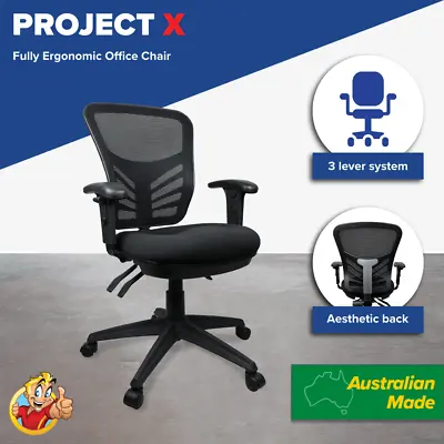 Mesh Chair Posture Comfort Office Chairs Ergonomic Soft Seating Adjustable Arms  • $397