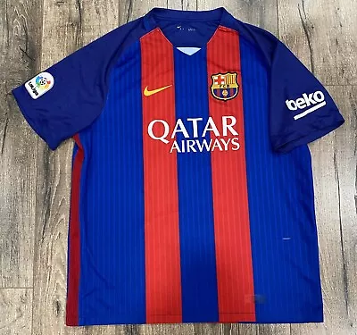 2016-17 FC Barcelona Lionel Messi #10 Nike Authentic Home XL Soccer Jersey Read • $89.99