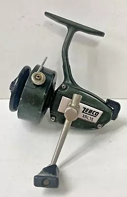 Vintage Zebco XRL15 Made In Japan Spinning Reel Dark Green Works Great • $16