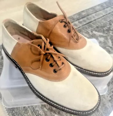 Vintage Leather And English Sued Men's J. Crew Oxford Saddle Shoes - 8 • $20