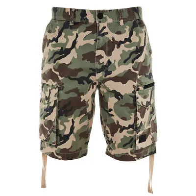 Mens Cargo Shorts Denim Co Regular Fit Casual Knee Summer Soft Cotton Half Pants • £12.99
