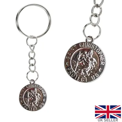 Small Saint Christopher Keyring Patron St Protection Christian Keychain Gift • £2.99