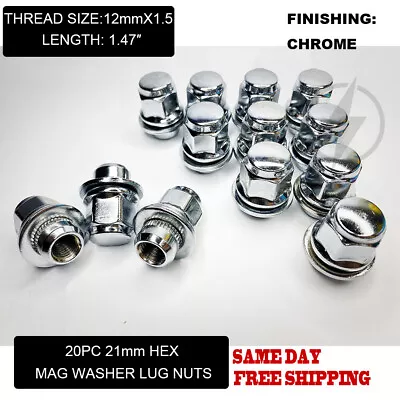 20 Chrome OEM Factory Mag Lug Nuts 12x1.5 For Mitsubishi Lancer Eclipse Galant • $21.24