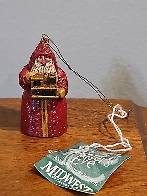 PAM SCHIFFERL SANTA CLAUS W/ TRAIN MIDWEST CANNON FALLS MINI 2  ORNAMENT New!! • $29.98