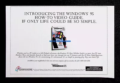 Microsoft Windows 95 PC Computer VHS 1995 Trade Print Magazine Ad Poster ADVERT • $7.99