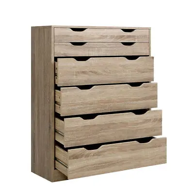 Artiss 6 Chest Of Drawers Tallboy Dresser Table Storage Cabinet Oak Bedroom • $164.51