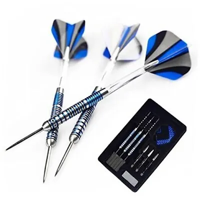 Formula 90% Tungsten Darts 21g/22g/23g/Steel Tip， Steel Tip Darts Set 24g Blue • $50.99