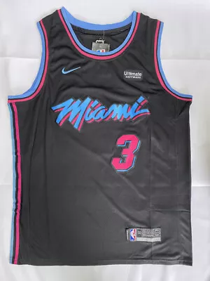 Black Dwyane Wade #3 Miami Heat Basketball Jersey Stitched City Edition*/ • £19.99