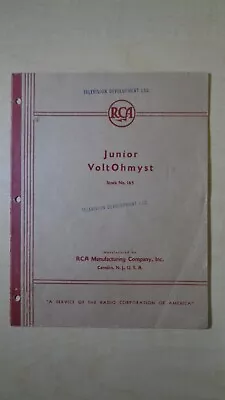RCA Junior VoltOhmyst Stock # 165 Manual 5F B1 • $19.91