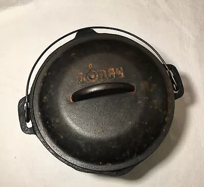 Vintage Lodge Cast Iron Dutch Oven No 8 With Lid Bail Handle Outdoor & Camping￼ • $59.95