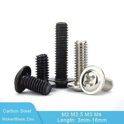 M2-M4 Phillips Pan Round Head Bolts Computer Machine Screws With Washer Pad • £4.98