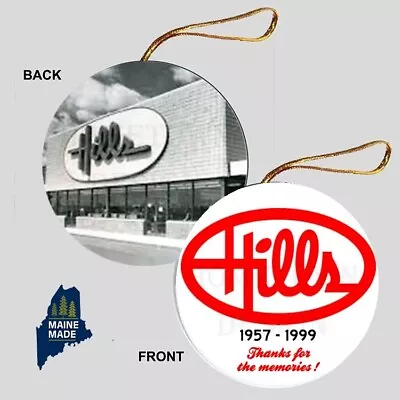 HILLS DEPARTMENT STORE Christmas Ornament - Vintage Defunct Retail Logo Retro • $6.99