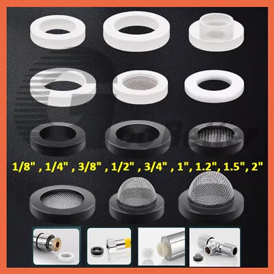 Rubber Flat Round Ring Washer Seal Silicone Gaskets PTFE High Temp White Black • £1.55