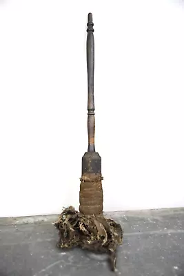 Vintage Antique Duster Broom Chimney Fireplace Mop Maid Butler Wood Handle Tool • $74