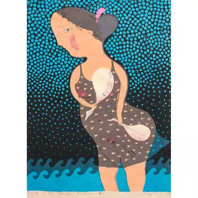 MAYUMI ODA Woman Off The Coast ORIGINAL SERIGRAPH SIGNED JAPANESE • $3500