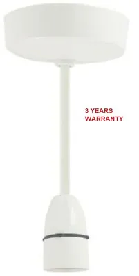 £4.99 • Buy Pendant Ceiling Lamp White Hanging Heat Resistant Light Bulb B22 Fitting 6  Inch