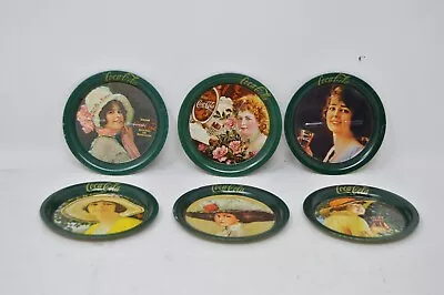 Lot Of 6 Vintage Coca-Cola Coasters With Historic Coca-Cola Belles 3.5  Diameter • $14.99